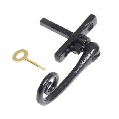 Casement Fastener Window Lockable Antique Catch Black Cast I...